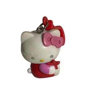 SANRIO 2008 HELLO KITTY PLASTIC CHARM PENDANT RED ULTRA RARE